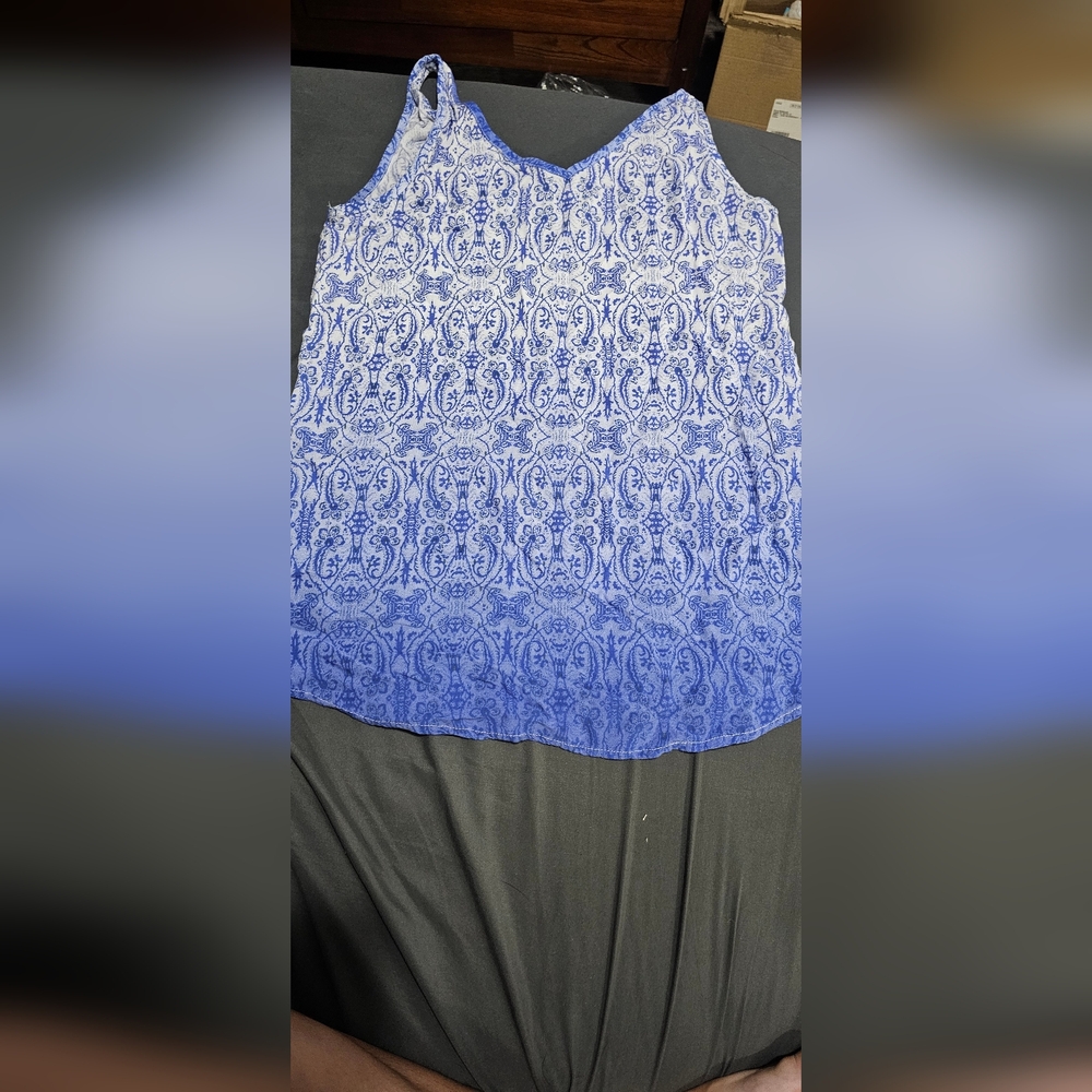 Blue Patterned Women's Top